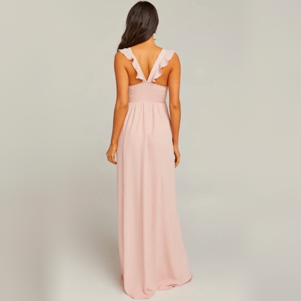 Show Me Your Mumu June Maxi Dress Dusty Blush Crisp L - Picture 2 of 8